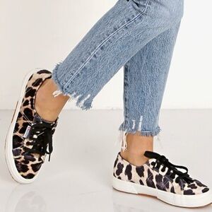 Superga Fantasia Velvet Leopard Sneakers Size 8.5M 10W